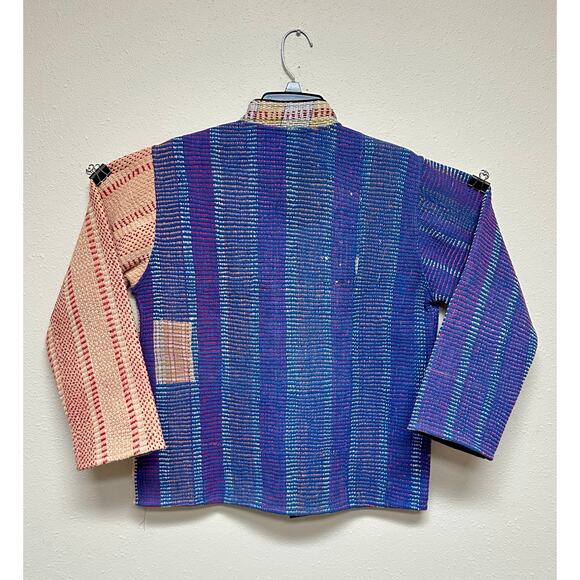 Kantha Jacket Vintage Handmade 100% cotton Open front - Picture 3 of 6